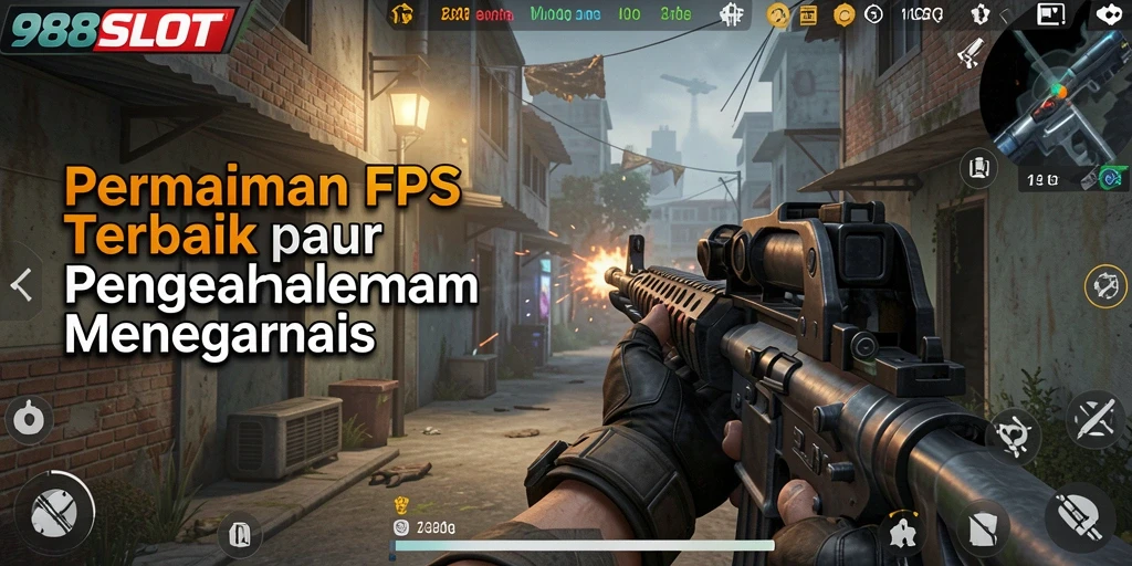 Screenshot gameplay 988SLOT menampilkan aksi FPS yang mendebarkan.