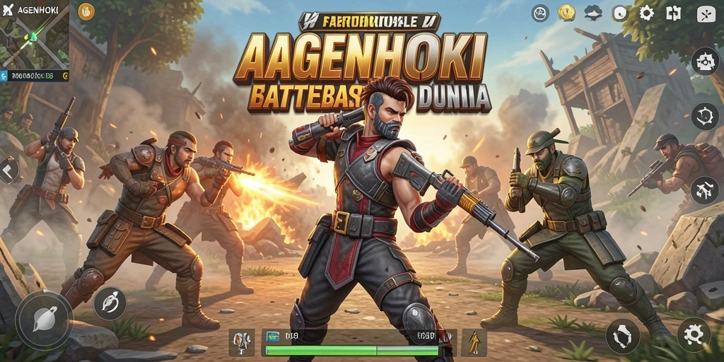 Gameplay menegangkan dalam AGENHOKI, serukan pertarungan Battle Royale.