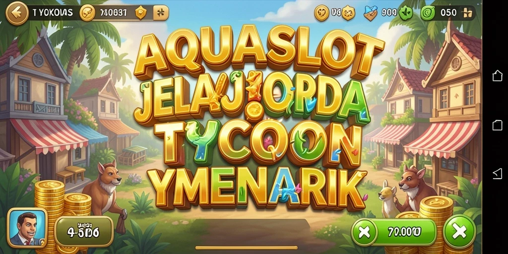 Tampilan gameplay menarik AQUASLOT dengan desain kasino yang kreatif.