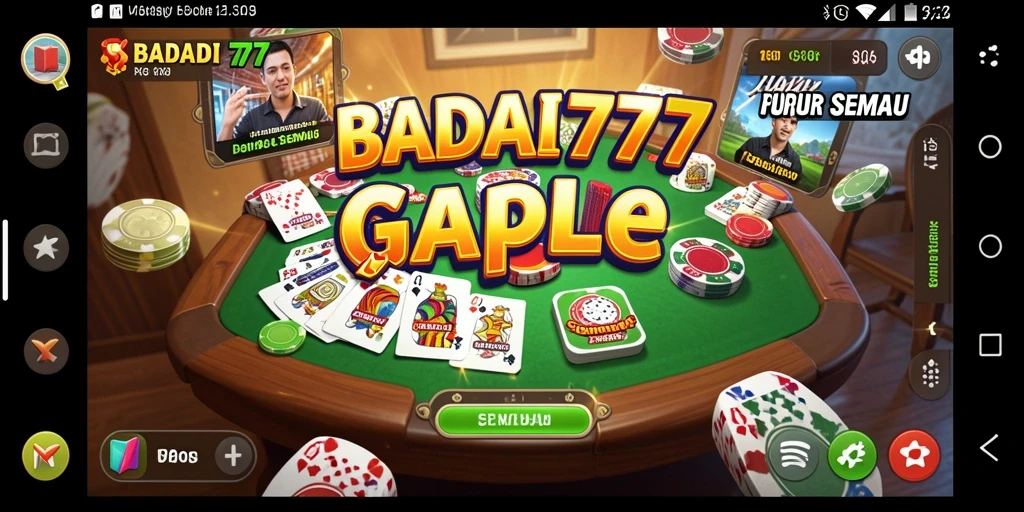 Screenshot gameplay Gaple BADAI777 yang seru dan menarik.