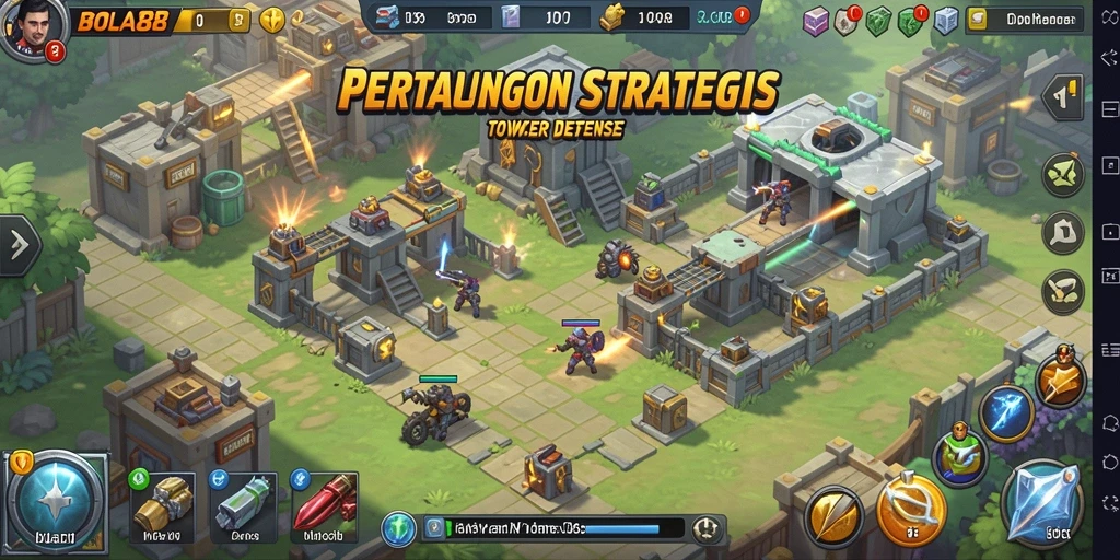 Tampilan menarik dari gameplay BOLA88 di Tower Defense.