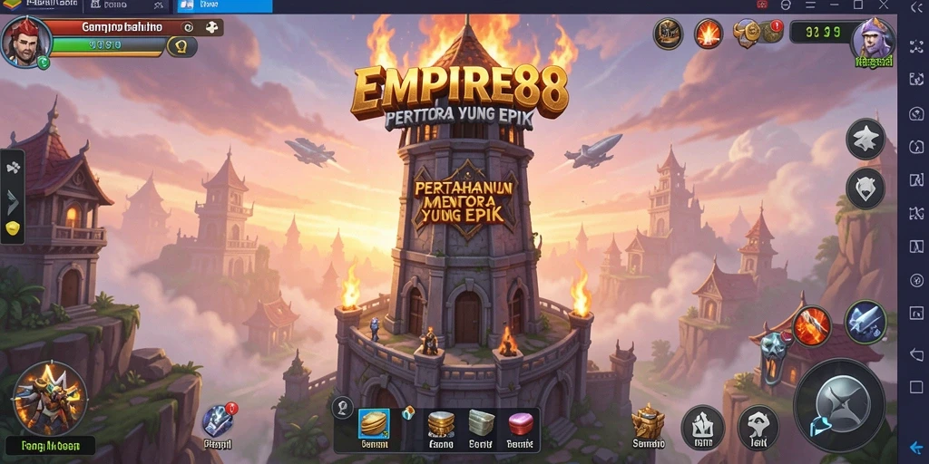 Gameplay menantang dalam EMPIRE88 Tower Defense yang epik.