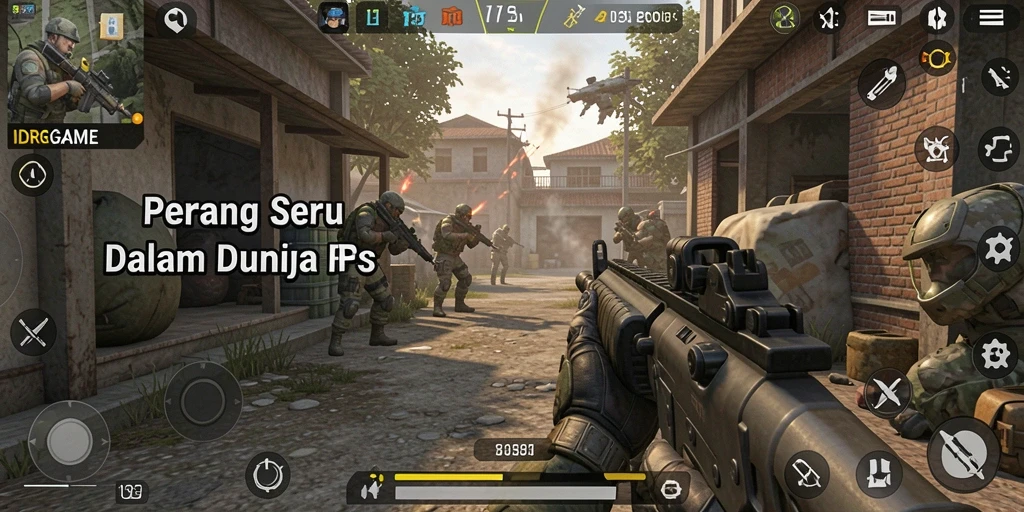 Screenshot permainan IDRGAME menampilkan aksi tembak-menembak yang mendebarkan.