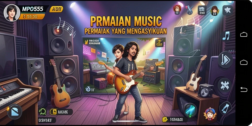 Screenshot utama MPO555 menunjukkan gameplay musik yang seru dan interaktif.