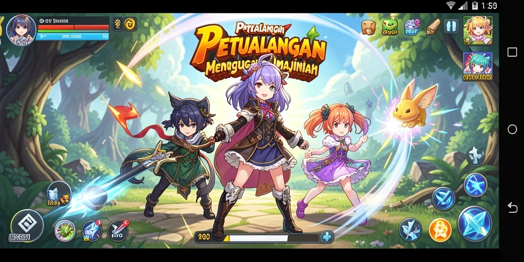 Screenshot gameplay PRG007 menampilkan aksi karakter Anime yang menakjubkan.