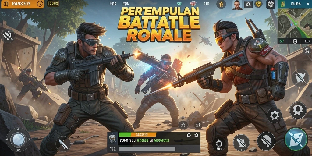 Gameplay Battle Royale yang intens dan mendebarkan dalam RANS303.