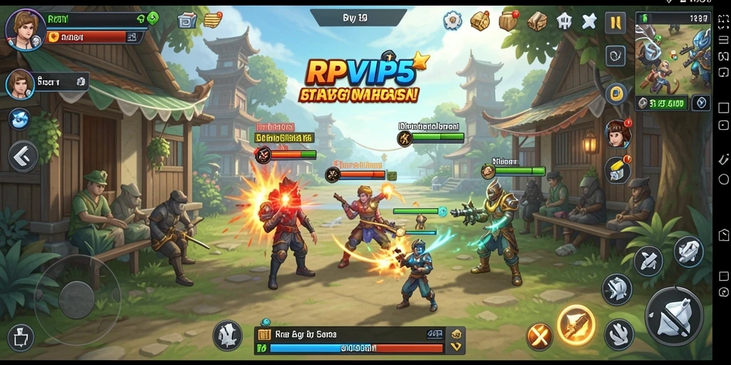 Screenshot menunjukkan aksi mendebarkan dalam gameplay strategi RPVIP5.