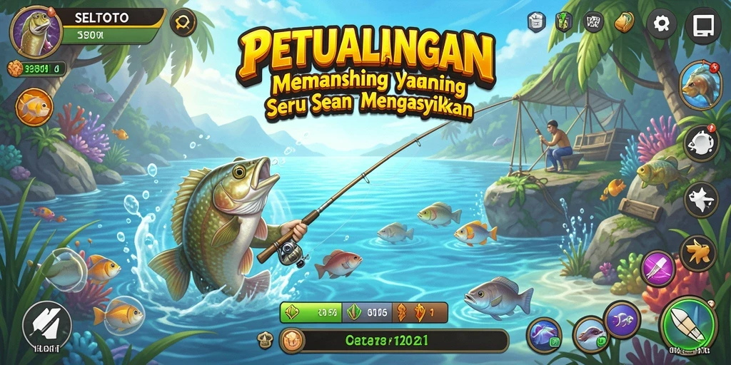 Screenshot gameplay SELTOTO menampilkan aksi memancing yang seru dan interaktif.