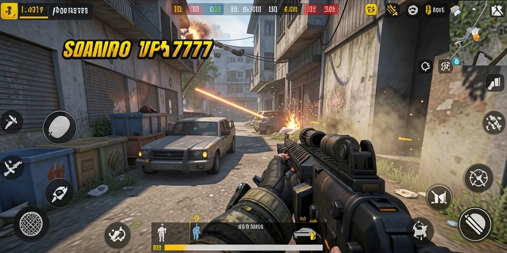 Screenshot gameplay SIA777 menampilkan aksi seru di medan perang.