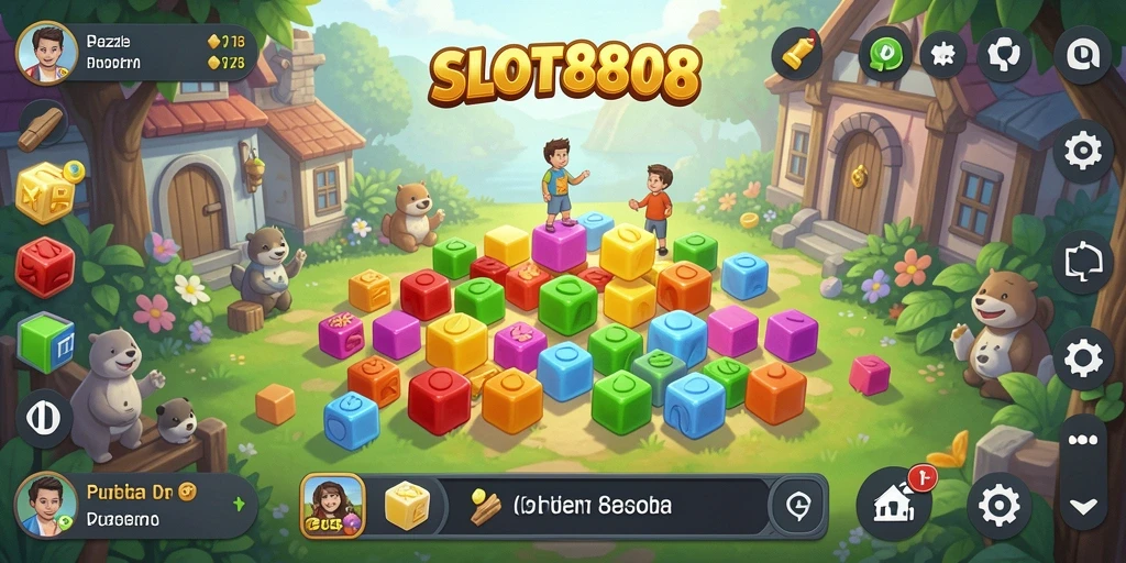 Tampilan menarik dari gameplay dan teka-teki SLOT8808.