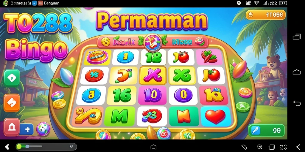 Tampilan gameplay Bingo yang penuh warna dan menarik di TO288.