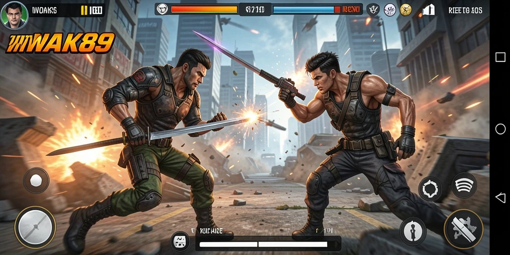 Tampilan aksi seru dan intens dalam gameplay WAK89.